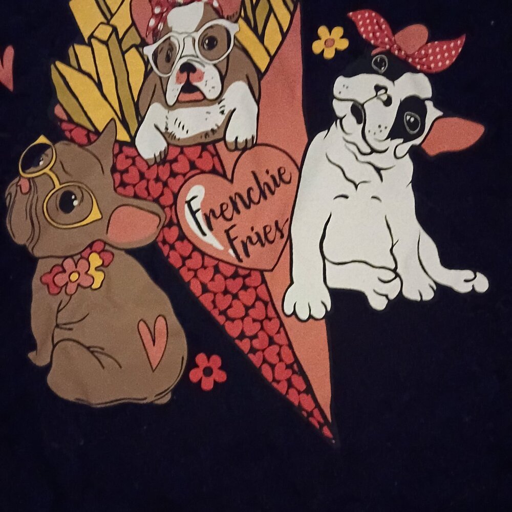 Franki little girls size 10 Frenchie Fries shirt